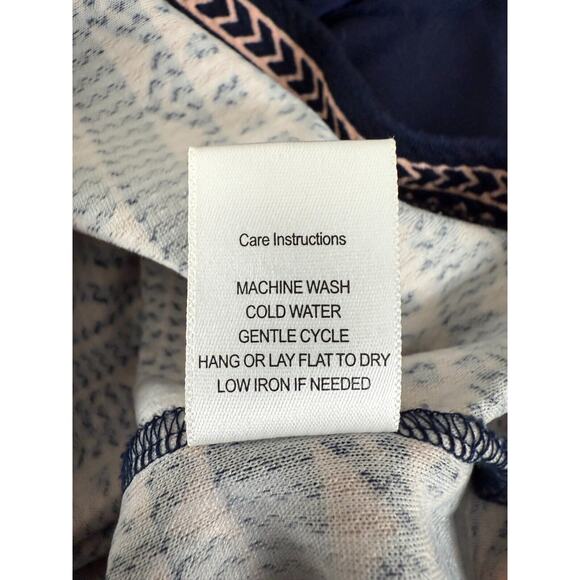 Emerald Sundae Size M Geometric Striped Cutout Sleeveless Mini Sheath Dress Navy - Picture 9 of 10